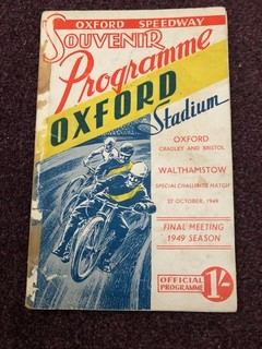 Speedway programme souvenir Oxford Cradley and Bristol v Walthamstow 1949