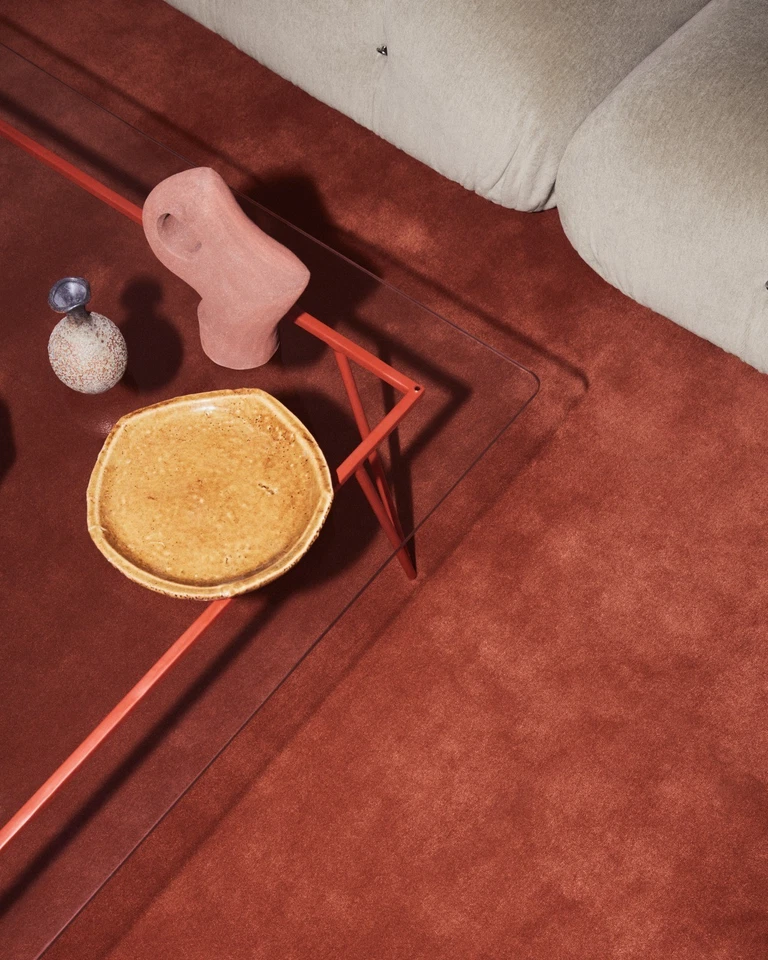 Hand-Tufted Wool Rug 10x13 ft – Grand Brick Red Nordic Knots Handmade Area Rug - Image 3 of 4