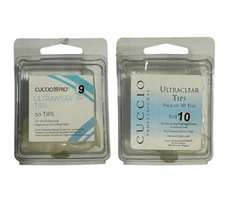 Cuccio Pro Ultrawear Tips Size 9 and Ultraclear Tips Size 10 Pack of 2 50ct Each