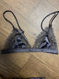 Maison Close Triangle Bra , Thong, Waist Belt Luxury Lingerie  NEW Set Lace M