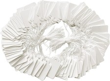 200 White Price Display Tags with String for Jewelry Clothing 1.38 x 0.87 Inches