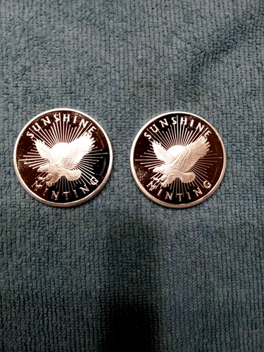 2-Sunshine Silver Eagle Rounds .999 Fine Silver (1 Troy oz. Each)