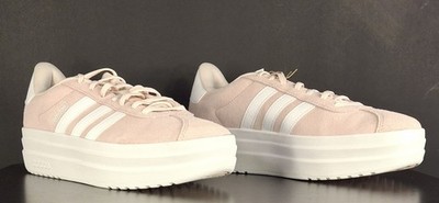 Size 9.5 Woman Adidas VL Court Bold Pink Suede Platform Skateboard IH9996