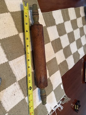 Vintage Rolling Pin Green Handles 15 Inches Long Farmhouse Decor