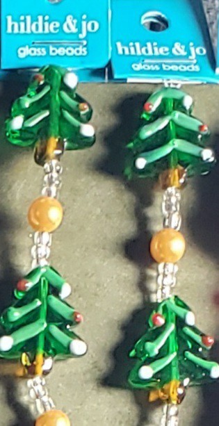 Lot Christmas Lampwork Glass Bead 10 Strands Santa Tree Snowman NWT Hildie Jo