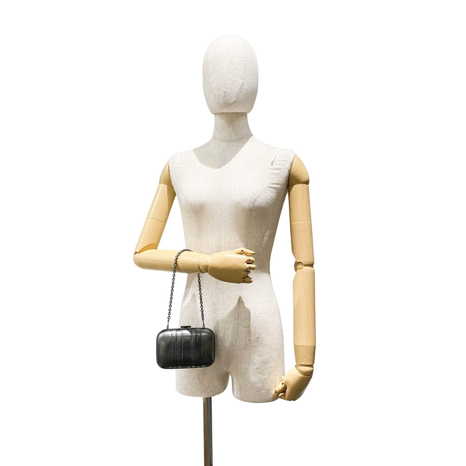 GUCCI Pewter Metal Grey Python Embossed Hand Bag - image 5