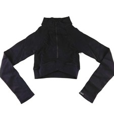 Joja Exhale Quarter Zip Cropped Jacket Women's Size XS Black Athletic