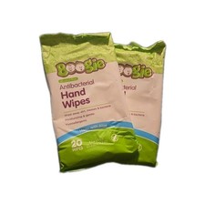 2 Boogie Antibacterial Hand Wipes, Lot of 4, 20 wipes each, Alcohol Free