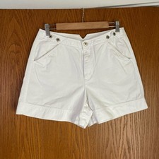 Liz Claiborne LizWear White High Waisted Shorts Vintage Y2K Size 12 Retro