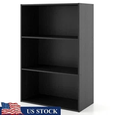 Stackable Cube Storage Shelf 3 Tier Modern Organization Bookcase Easy Assembly