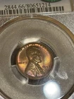 1957 D Lincoln Cent PCGS MS 66 RB And CAC Sticker Approved