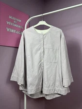 Toast Cotton Shirt Long Sleeve Velvet Purple Size M Cotton Band Collar