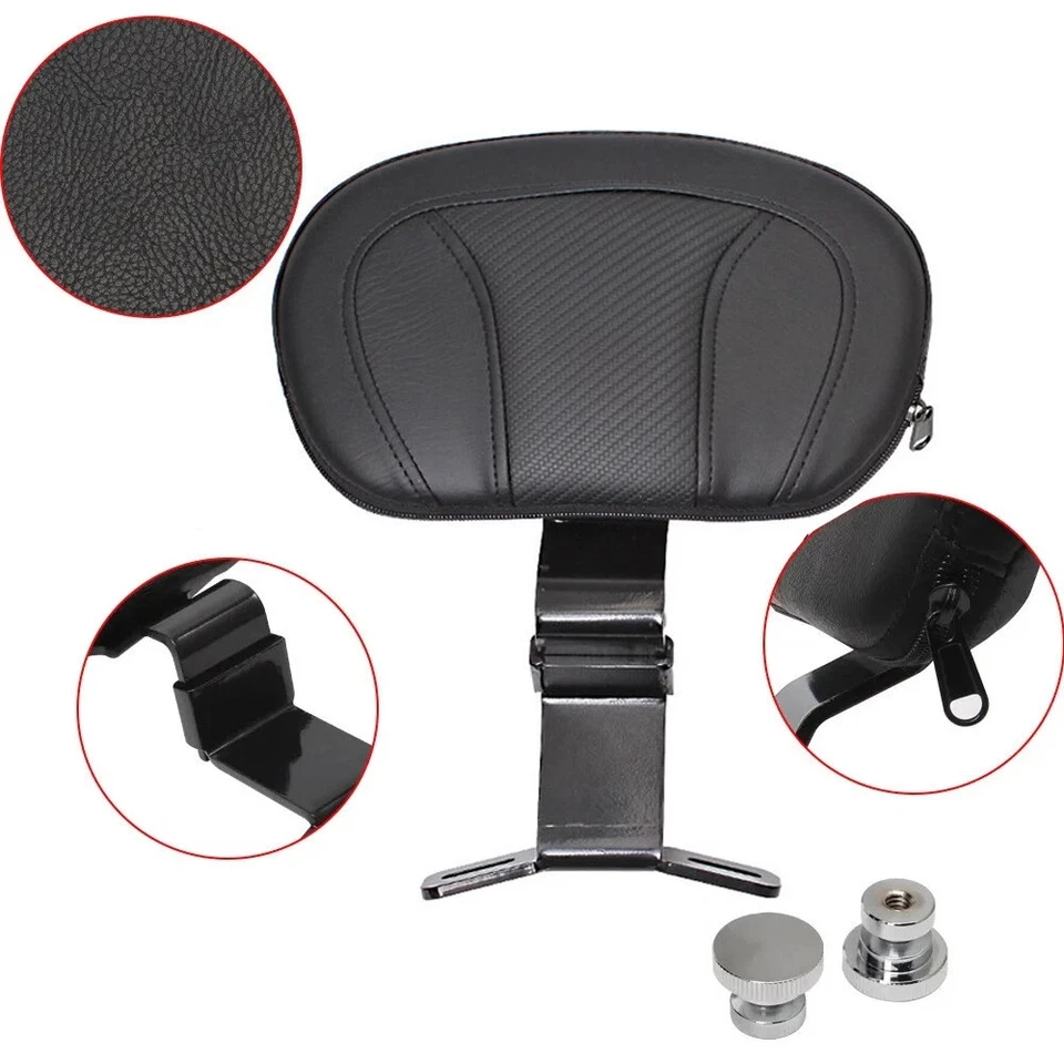 Front Driver Rider Backrest Pad For Harley Touring Street Road Glide 2009-2022 - Image 2 of 4