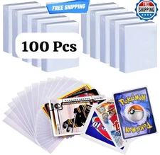 100pc Transparent Trading Card Cover Clear Protector Sleeve Holder- FAST US SHIP