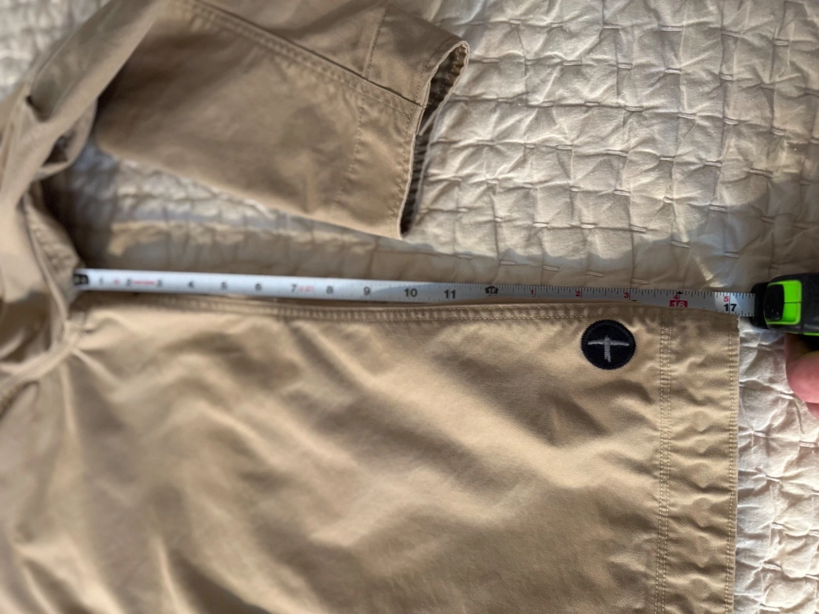 Relwen Chore Coat Men’s L 42 Drill Khaki Canvas Tricot Lined Drawstring Hem - product detail image 5