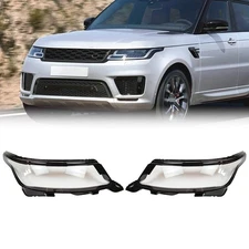 A Pair Front Headlight Lens Cover For 18-22 Land Rover Range Rover Sport
