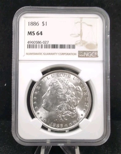 1886 P  S$1 Morgan Silver Dollar NGC MS 64 #7233