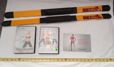 2 Cardio Blade Yellow 32” Resistance Fitness Blades By Bodyblade Inc, & dvd's.