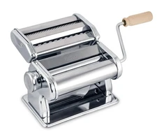 Fante’s Double Cutter Classic Pasta Maker, Hand-Crank Noodle Press with Ad