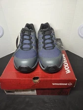 New In Box Men's Wolverine Blue, Black, And Grey Composite Toe Work Shoe