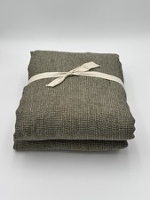 West Elm European Flax Linen Mini Waffle Duvet Cover  Full/Queen  Dark Olive