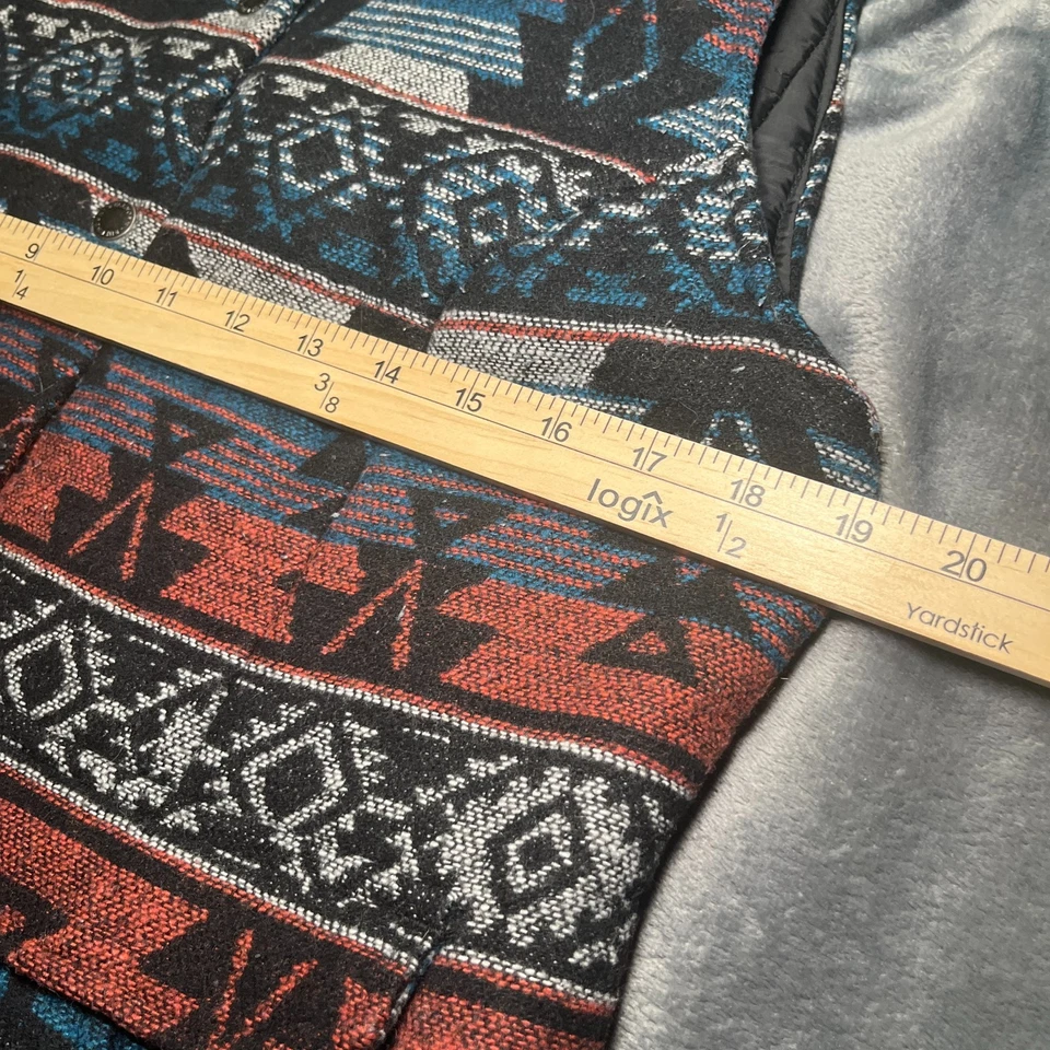 Chaleco Occidental Azteca De Colección Adulto Pequeño Mezcla de Lana Volantes Tallado Frente a Presión Usado en Excelente Condición Foto 4 de 4