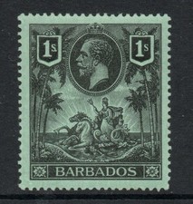 Barbados 1912 1/- Black/green SG 178 Mint. (R4394)