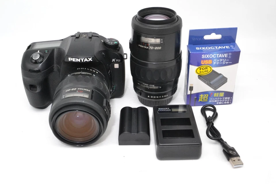 MINT Pentax K10D Black 10.2MP Digital SLR DSLR Camera w/ 2 Lenses S.C 2795 - Image 3 of 4