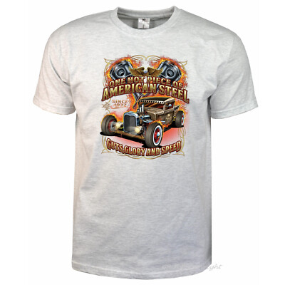 Oldtimer T-Shirt Hot Rod Kustom  Rockabilly Auto Motiv Speedshop *1160 ash