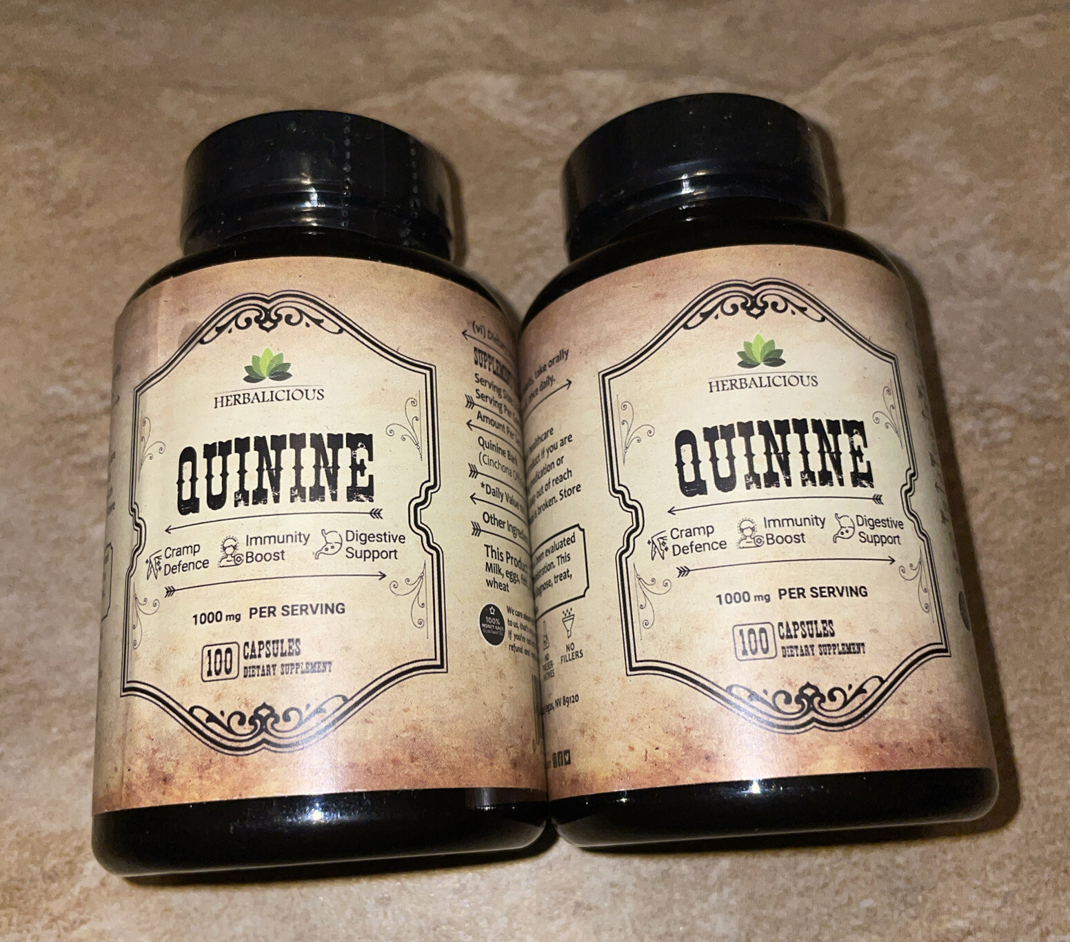 Lot of 2 NEW Quinine 100 Capsules Cinchona Officinalis Bark Herbal Supplement eBay
