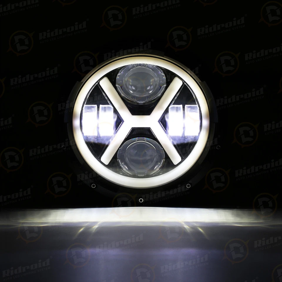 Faro LED 7" + luz de paso antiniebla para Harley Davidson Road King Electra Glide Foto 3 de 4