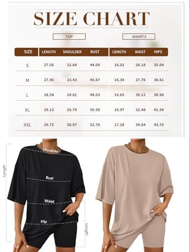Womens 2 Piece Sets Summer Outfits 2024 Fashion Two Piece Lounge Large Black - Afbeelding 7 van 7