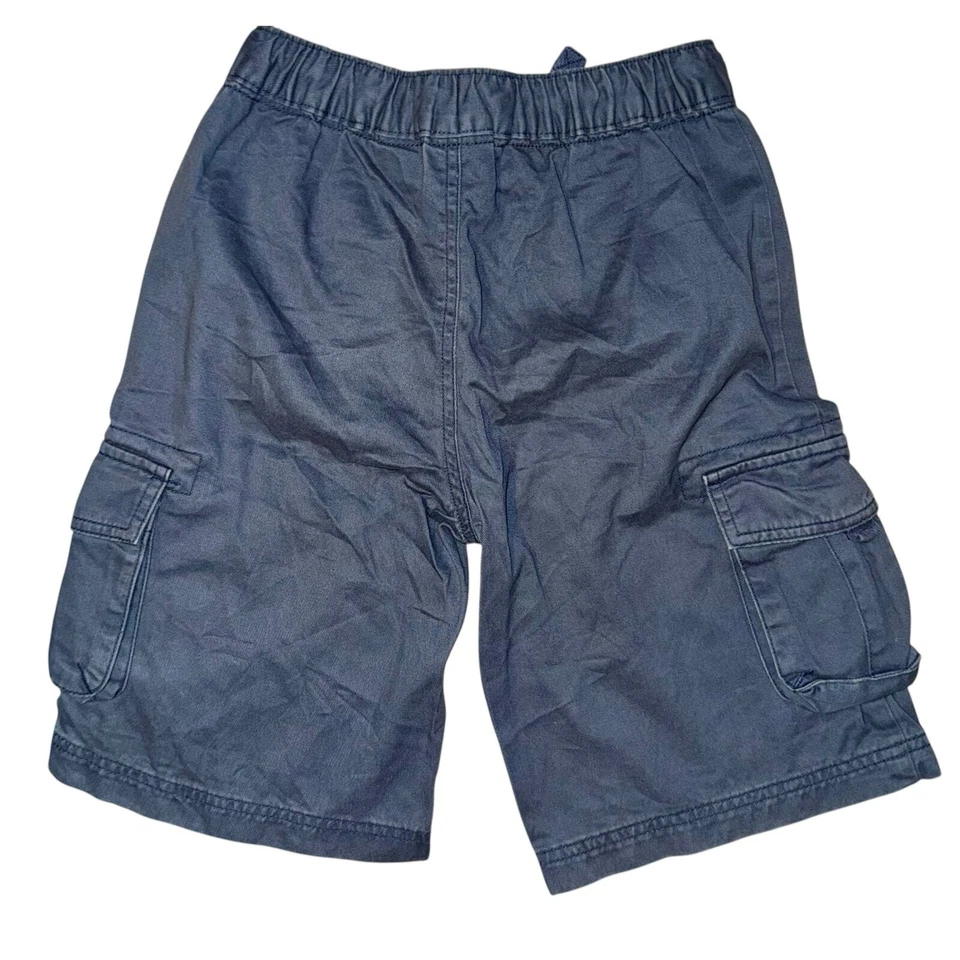 Hanna Andersson Blue Cargo Shorts Boys 8 Pull On Outdoor Hiking Camping Cotton - Image 2 of 4