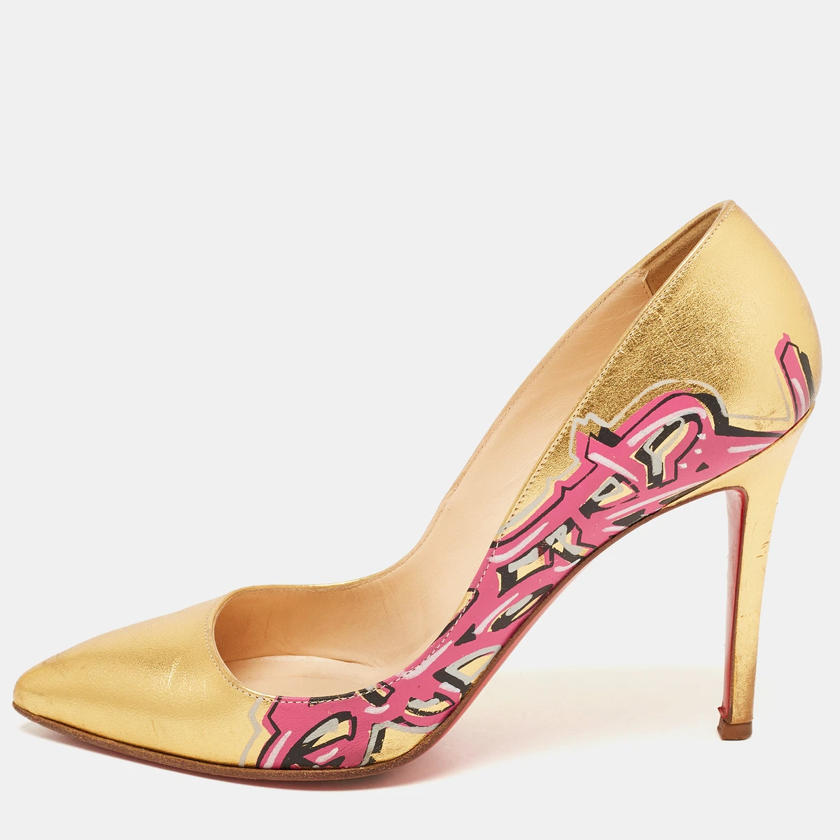 Christian louboutin gold shoes sale