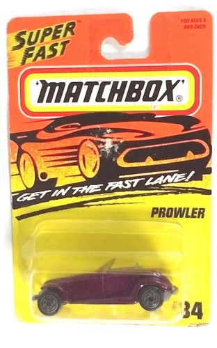 Coche Prowler Borgoña Super Fast Matchbox 1995 tarjeta nuevo edgewear en tarjeta - Imagen 2 de 4