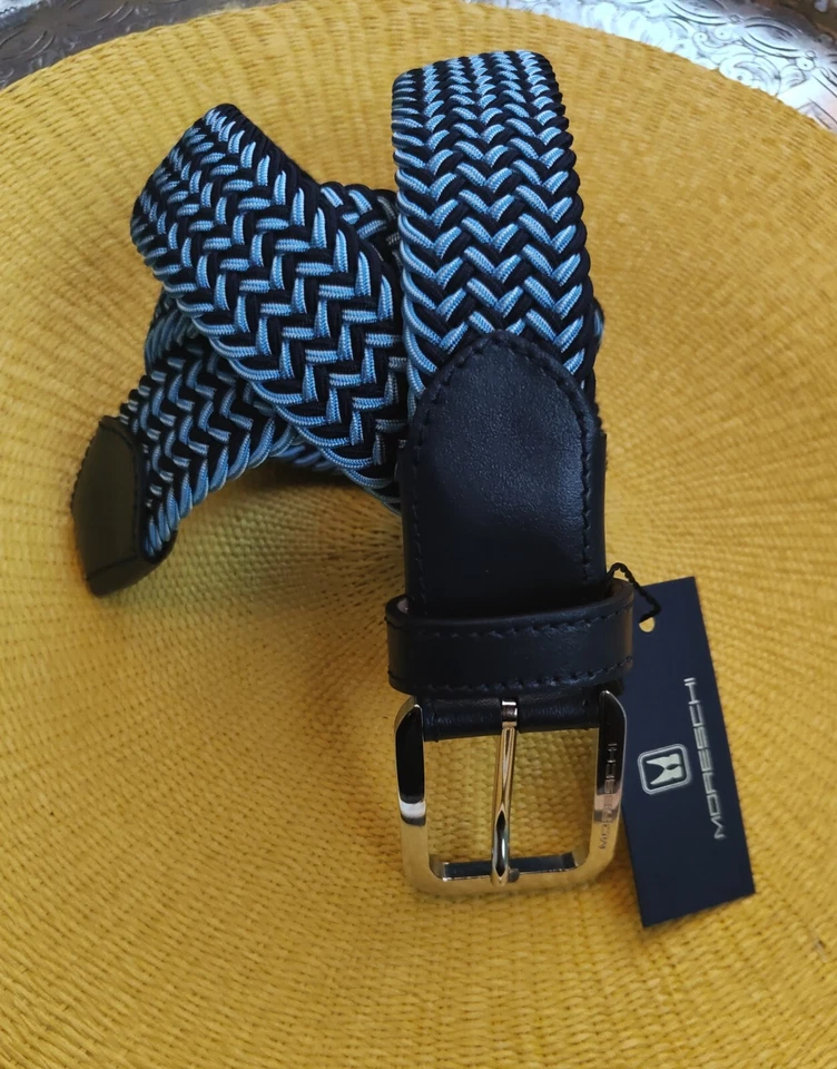 MORESCHI - CINTURE DA UOMO IN VERA PELLE / PELLE E TESSUTO Made in Italy Foto 4 de 4