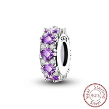 MULA 925 Sterling Silver Rubber DIY Charm AAA Square Zircon For Women Bracelet