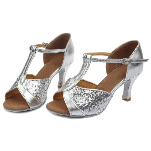 Brand New Women's Ballroom Latin Tango Dance Shoes heeled Salsa 4 Colors 259-S - Picture 8 of 17