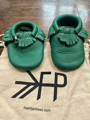 Chaussons Moccasins Freshly Picked Pour Bébé - Taille 3 US - Occasion Très Bon État