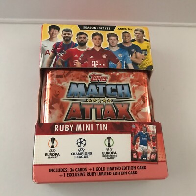 NEW 2021-22 Topps Match Attacx Extra Trading Card Ruby Mini Tin - 36 Total Cards