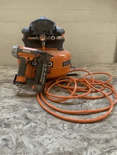 RIDGID 6 Gal. 150 PSI Portable Electric Pancake Compressor w/18ga Nailer & Hose