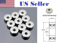 10pcs 624zz Steel Sealed Shielded Deep Groove Ball Bearing 4x13x5 Roller Bearing
