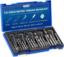 Thread Repair Kit, Metric Helicoil Repair Kit with HSS Drill Bits Thread Inserts
