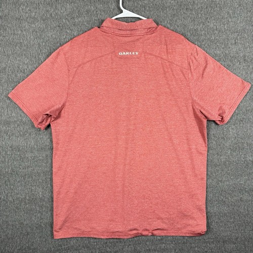 Oakley Polo Shirt Men XL Red Golf Performance Athletic Stretch Center Logo - Picture 4 of 7