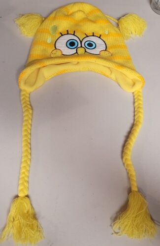 Spongebob Squarepants Laplander Tassel Beanie Hat One Size Fits Most - Picture 1 of 5