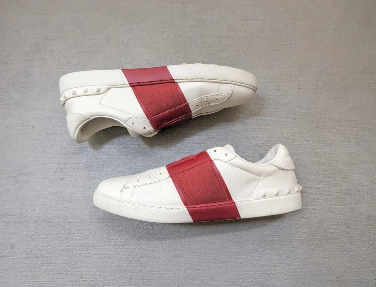 Valentino rockstud sales sneakers red