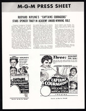 CAPTAINS COURAGEOUS Movie Pressbook Spencer Tracy Bartholomew Adventure r62