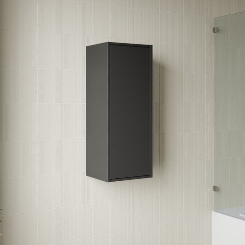 Venti 900mm Wall Hung Vanity Unit Storage Cabinet - Matt Black - Picture 2 of 6