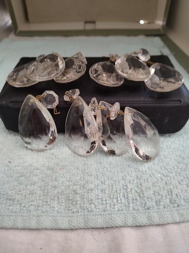 Lot Of 10 Vintage Clear Crystal U-Drop Chandelier Prisms 2 and 3/4" Replacements