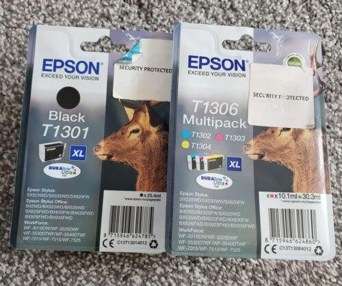 Genuine 4 Colour & Black Epson T1301 / T1306 Ink XL Multipack for Stylus Office - Picture 1 of 4